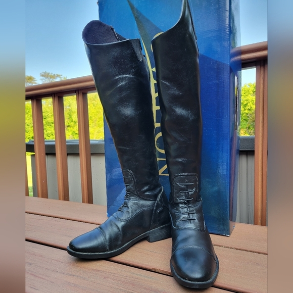 Black Leather Riding Boots - Picture 1 of 7